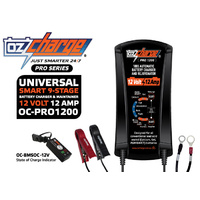 Oz Charge Pro Series 12 Volt - 12 Amp 9-Stage Battery Charger and Maintainer